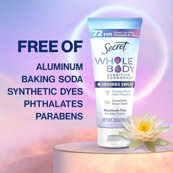 Secret Whole Body Deodorant Cream for Women - Completely Clean- Deodorant NEW - Picture 9 of 10